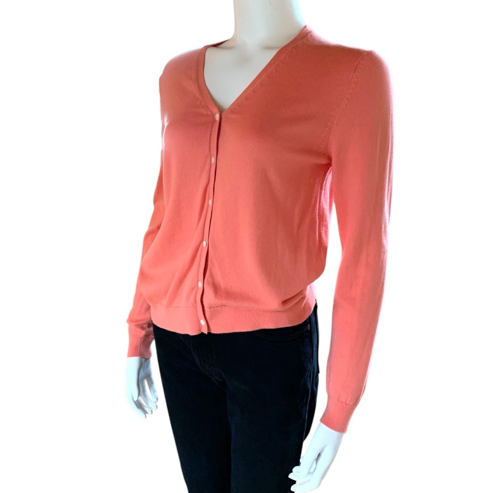 Brooks Brothers Sea Island Cotton Cardigan – Peach, Size M